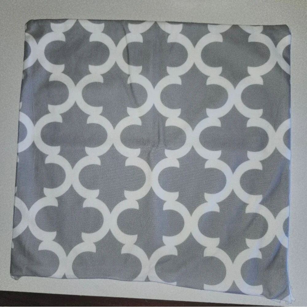 Gray and White Pattern Pillowcases, Set Of 4, 4 Patterns, 18